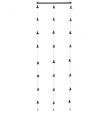 WAJER Metal Picture Display Photo Holder with 3 Metal Cable Strings and 24 Magnetic Clips, Black