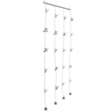 CORDONE Metal Hanging Picture Display Photo Holder with 4 Metal Cable Strings and 20 Magnetic Clips, Black