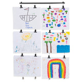 CORDONE Metal Hanging Picture Display Photo Holder with 4 Metal Cable Strings and 20 Magnetic Clips, Black