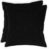 CARRE 2 Pack Decorative Throw Cushion Pillow Cover Cushion Sleeve for 20"x 20" Insert , 100 Percent Cotton, Black