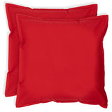 CARRE 2 Pack Decorative Throw Cushion Pillow Cover Cushion Sleeve for 20"x 20" Insert , 100 Percent Cotton, Red
