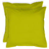 CARRE 2 Pack Decorative Throw Cushion Pillow Cover Cushion Sleeve for 20"x 20" Insert , 100 Percent Cotton, Green