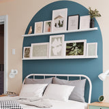 LAGOS Floating Shelves Wall Bookshelf and Picture Ledge for Bedroom Decor – 60” Length x 3.7" Depth – Set of 2 - White