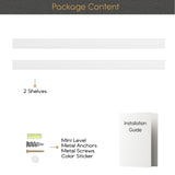 LAGOS Floating Shelves Wall Bookshelf and Picture Ledge for Bedroom Decor – 60” Length x 3.7" Depth – Set of 2 - White