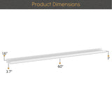 LAGOS Floating Shelves Wall Bookshelf and Picture Ledge for Bedroom Decor – 60” Length x 3.7" Depth – Set of 2 - White