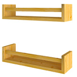 You Have Space Elba Floating Book Shelves for Kids Room Decor, Nursery Shelves for Wall, Natural Finished Set of 2