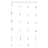 CORDONE Metal Hanging Picture Display Photo Holder with 4 Metal Cable Strings and 20 Magnetic Clips, White