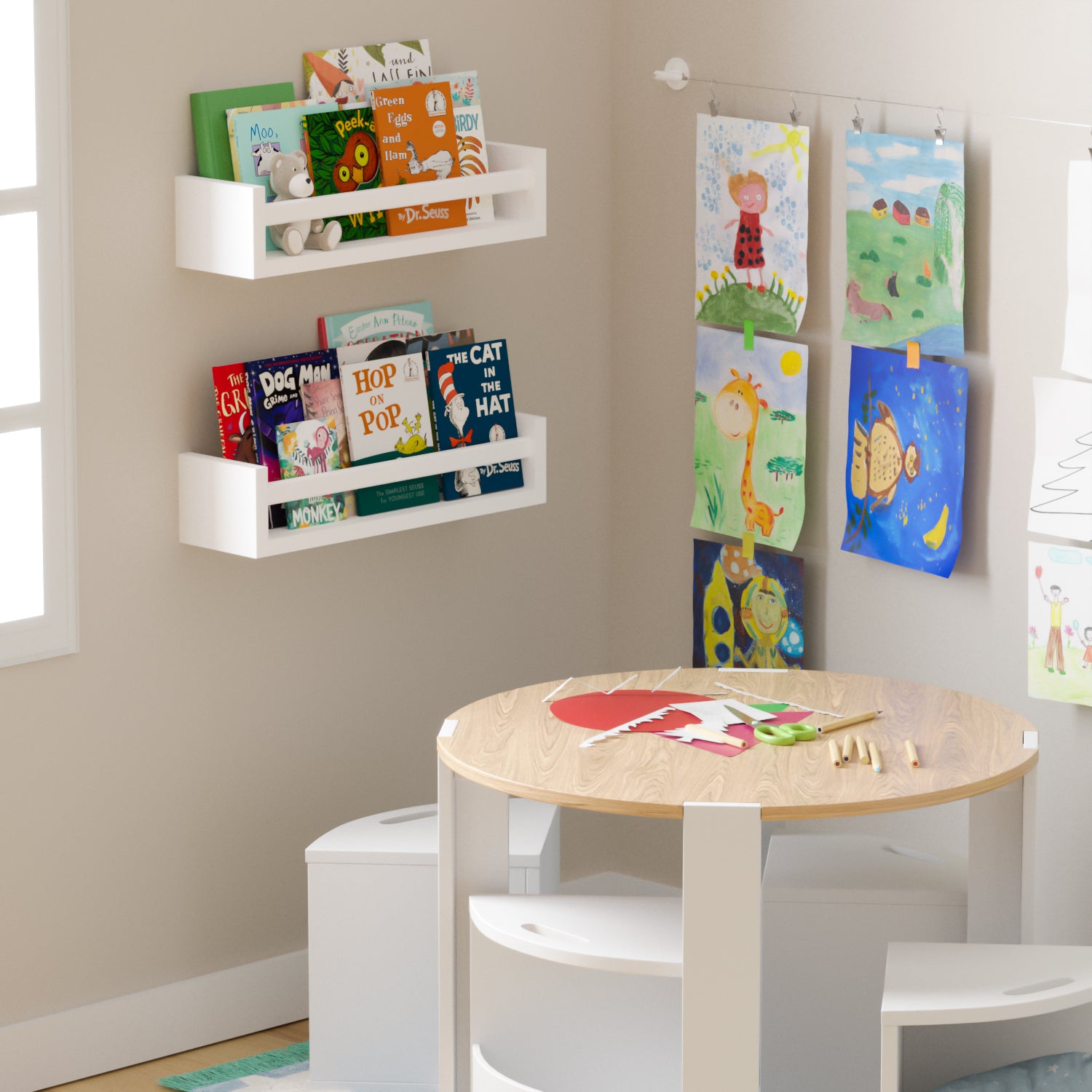 You Have Space Elba Floating Book Shelves for Kids Room Decor