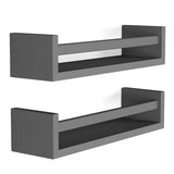 You Have Space Elba Floating Book Shelves for Kids Room Decor, Nursery Shelves for Wall, Gray Set of 2