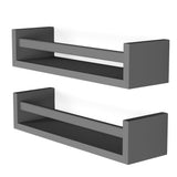 You Have Space Elba Floating Book Shelves for Kids Room Decor, Nursery Shelves for Wall, Gray Set of 2