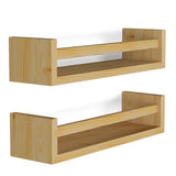 You Have Space Elba Floating Book Shelves for Kids Room Decor, Nursery Shelves for Wall, Natural Finished Set of 2