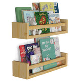 You Have Space Elba Floating Book Shelves for Kids Room Decor, Nursery Shelves for Wall, Natural Finished Set of 2