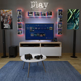 FILM Modern Wall Mount CD DVD Video Game Media Rack Storage Metal Shelf Organizer, White