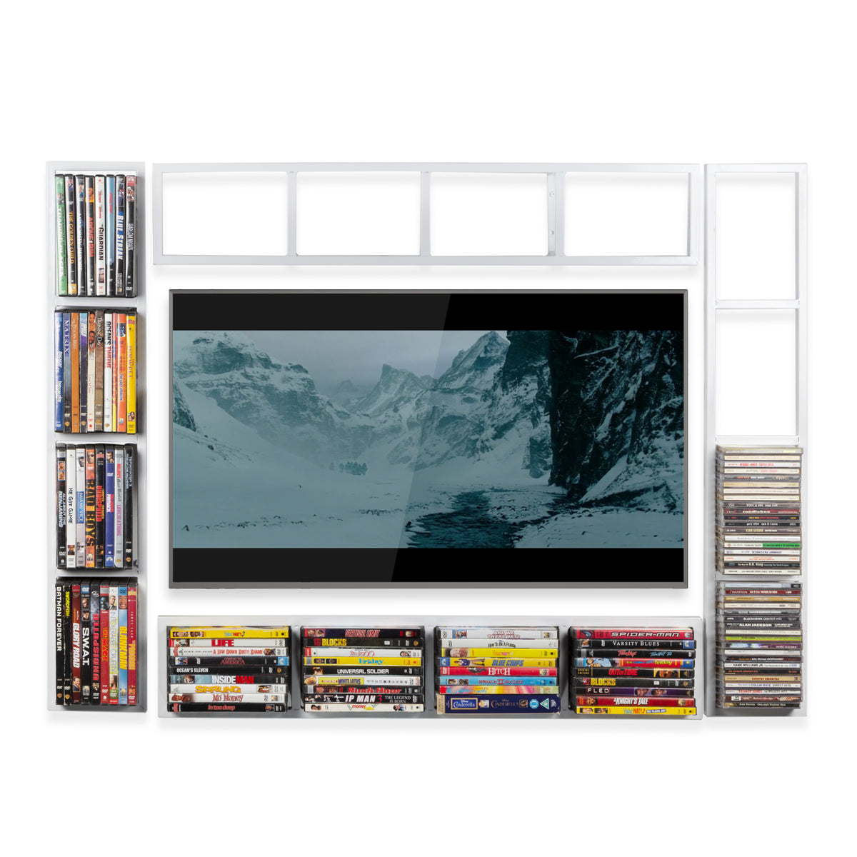 Modern Dvd Rack FILM Modern Wall Mount CD DVD Video Game Media Rack Storage Metal Shel ...