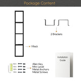 FILM CD DVD Storage Shelf for Wall, 34 Inch Cube Storage Media Shelf and Video Game Organizer, Metal Wall Shelf, Black