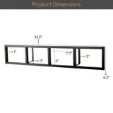 FILM CD DVD Storage Shelf for Wall, 34 Inch Cube Storage Media Shelf and Video Game Organizer, Metal Wall Shelf, Black