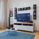 FILM CD DVD Storage Shelf for Wall, 34 Inch Cube Storage Media Shelf and Video Game Organizer, Metal Wall Shelf, Black
