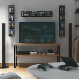 FILM CD DVD Storage Shelf for Wall, 34 Inch Cube Storage Media Shelf and Video Game Organizer, Metal Wall Shelf, Black
