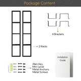 FILM CD DVD Storage Shelf for Wall, 34 Inch Cube Storage Media Shelf and Video Game Organizer, Metal Wall Shelf, Set of 2 , Black