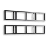 FILM CD DVD Storage Shelf for Wall, 34 Inch Cube Storage Media Shelf and Video Game Organizer, Metal Wall Shelf, Set of 2 , Black