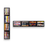 FILM CD DVD Storage Shelf for Wall, 34 Inch Cube Storage Media Shelf and Video Game Organizer, Metal Wall Shelf, Set of 2 , Black
