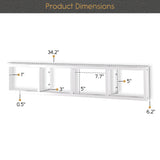 FILM Modern Wall Mount CD DVD Video Game Media Rack Storage Metal Shelf Organizer, Set of 2, White