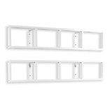 FILM Modern Wall Mount CD DVD Video Game Media Rack Storage Metal Shelf Organizer, Set of 2, White