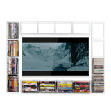 FILM Modern Wall Mount CD DVD Video Game Media Rack Storage Metal Shelf Organizer, Set of 2, White