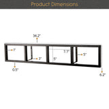 FILM CD DVD Storage Shelf for Wall, 34 Inch Cube Storage Media Shelf and Video Game Organizer, Metal Wall Shelf, Set of 5 , Black