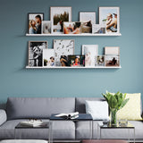 LAGOS Floating Shelves Wall Bookshelf and Picture Ledge for Bedroom Decor – 60” Length x 3.7" Depth – Set of 2 - White