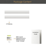 LAGOS Floating Shelves Wall Bookshelf and Picture Ledge for Bedroom Decor – 30” Length x 3.15" Depth – Set of 2 - White