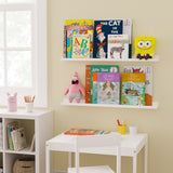 LAGOS Floating Shelves Wall Bookshelf and Picture Ledge for Bedroom Decor – 30” Length x 3.15" Depth – Set of 2 - White